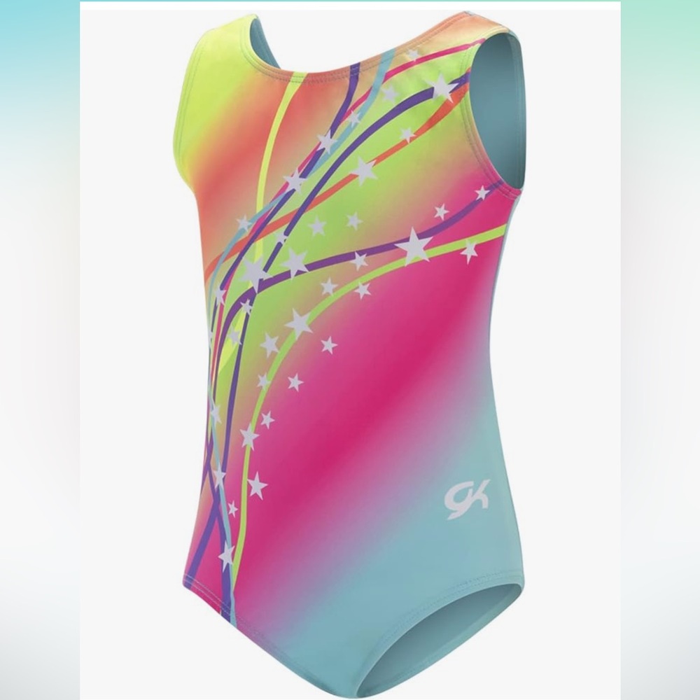 GK Stars Gymnastics & Dance Leotard for Girls Rainbow Stars